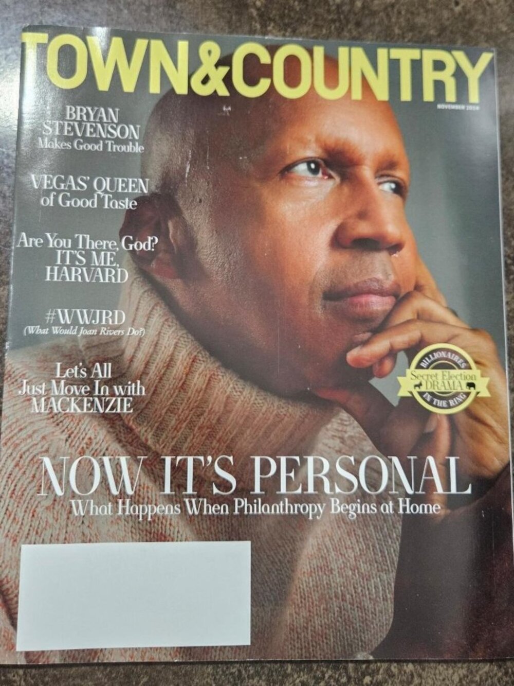 Town & Country Magazine - November 2024 - feat. Bryan Stevenson & Election Drama